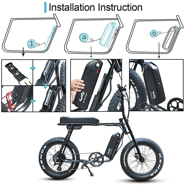 Batterie Vélo Électrique Hailong 48V 20Ah - Cellules 21700 BMS 45A pour Moteur 1000W-1500W