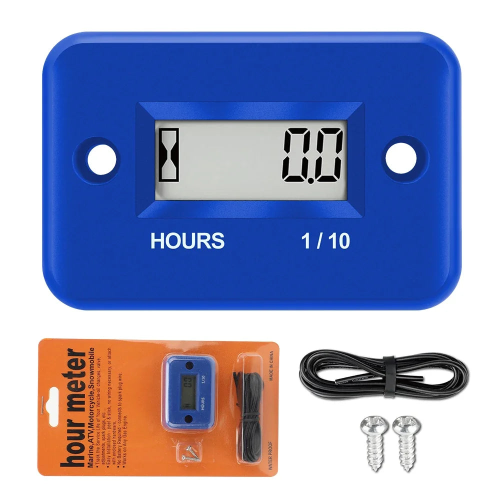 Compteur Horaire Numérique Inductif Portable - Tachymètre pour Moto, VTT, Bateau et Moteur à Essence