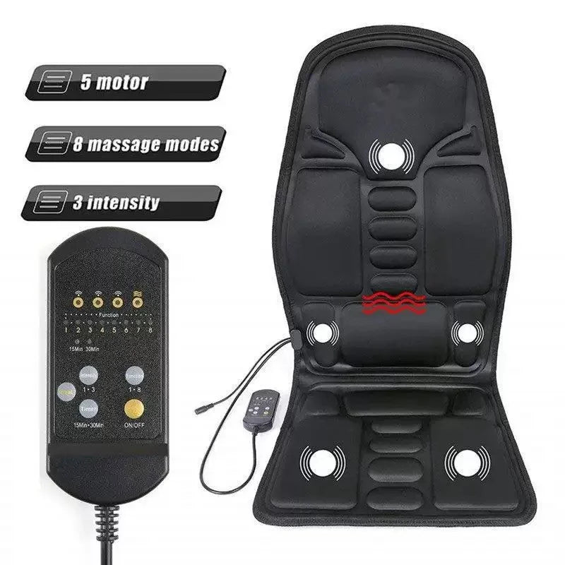Coussin de Massage Électrique Chauffant - Masseur Cervical et Dorsal 8 Modes pour Siège Auto et Maison