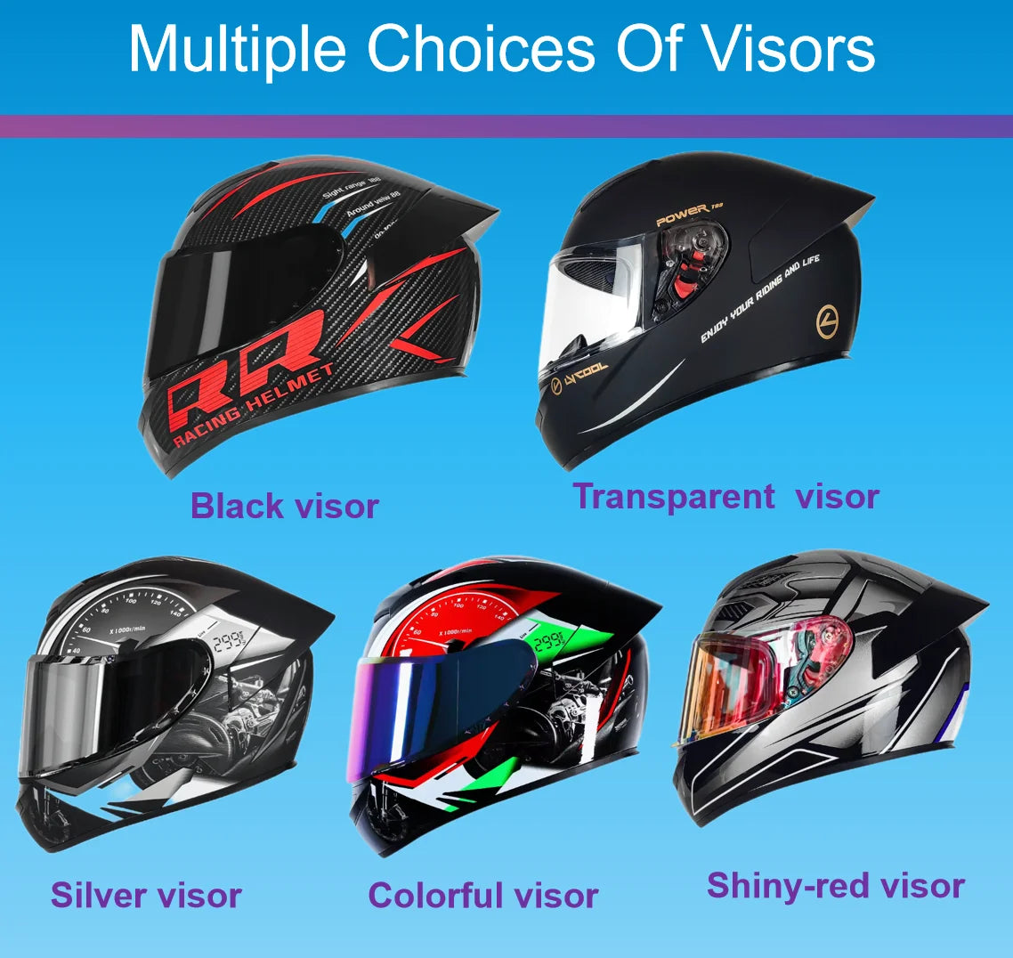 Casque Moto Intégral Certifié DOT - Protection Complète pour Motocross et Route