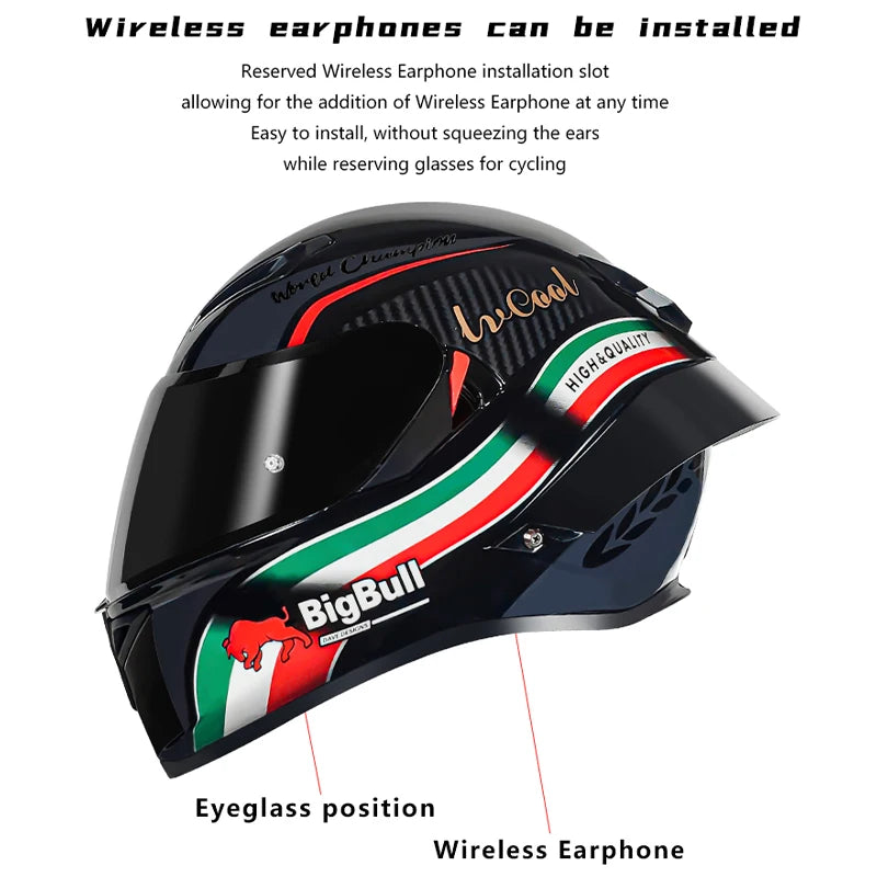 Casque de Moto Intégral Double Visière DOT - Conqueror