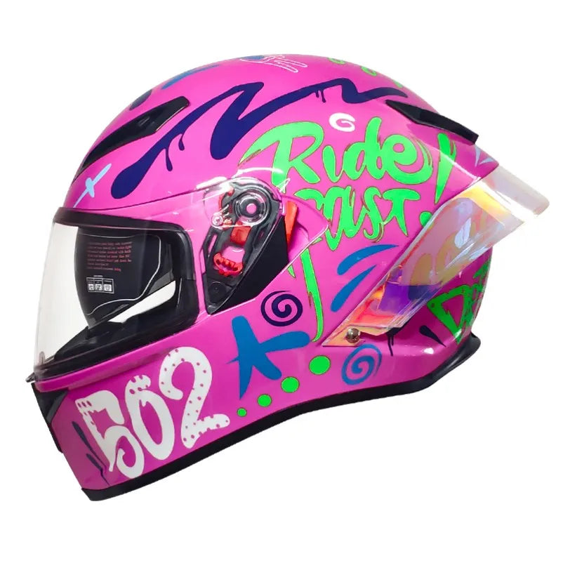 Casque de Moto Intégral Double Visière DOT - Conqueror