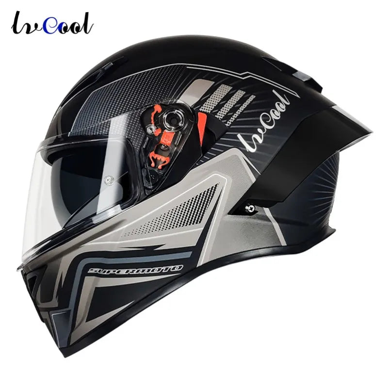 Casque de Moto Intégral Double Visière DOT - Conqueror