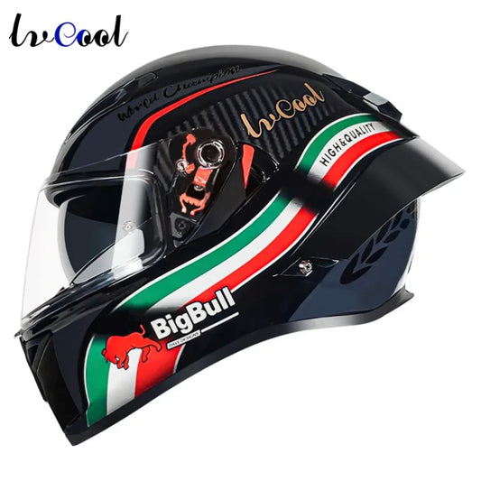 Casque de Moto Intégral Double Visière DOT - Conqueror