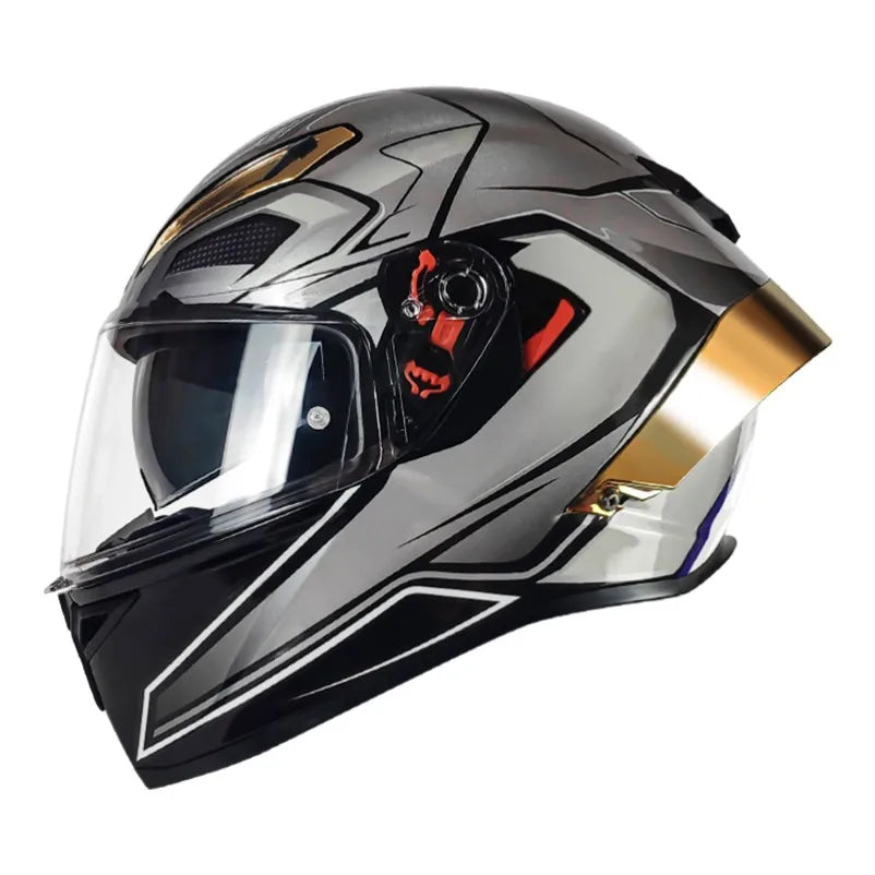 Casque de Moto Intégral Double Visière DOT - Conqueror