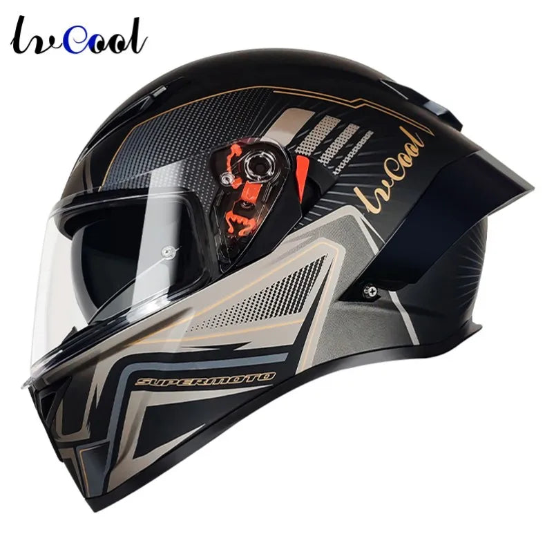 Casque de Moto Intégral Double Visière DOT - Conqueror