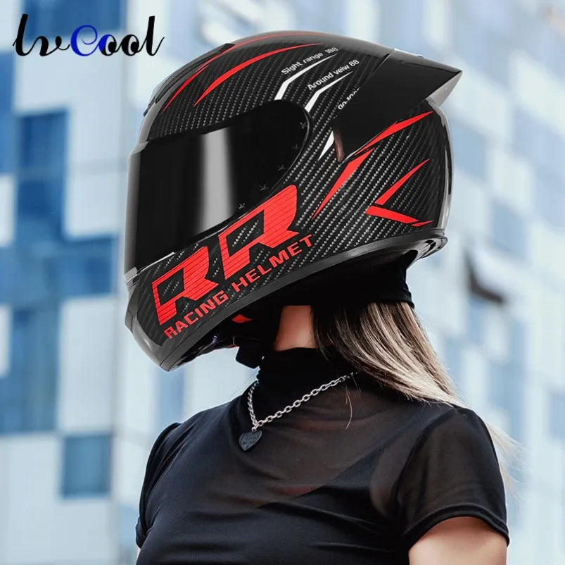Casque Moto Intégral Certifié DOT - Protection Complète pour Motocross et Route