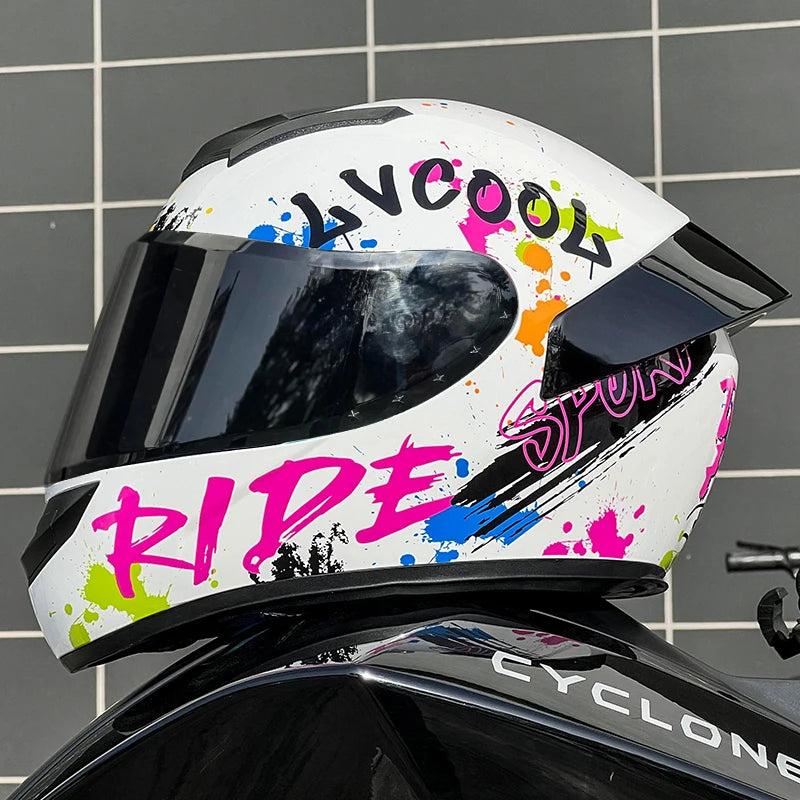Casque Moto Intégral Certifié DOT - Protection Complète pour Motocross et Route