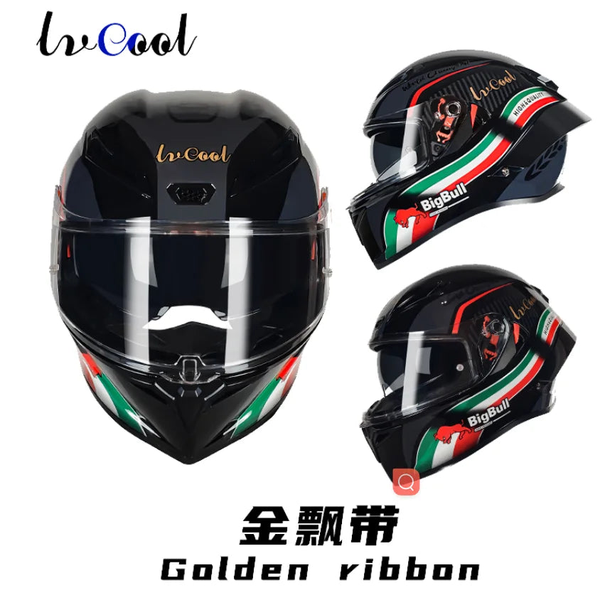 Casque de Moto Intégral Double Visière DOT - Conqueror