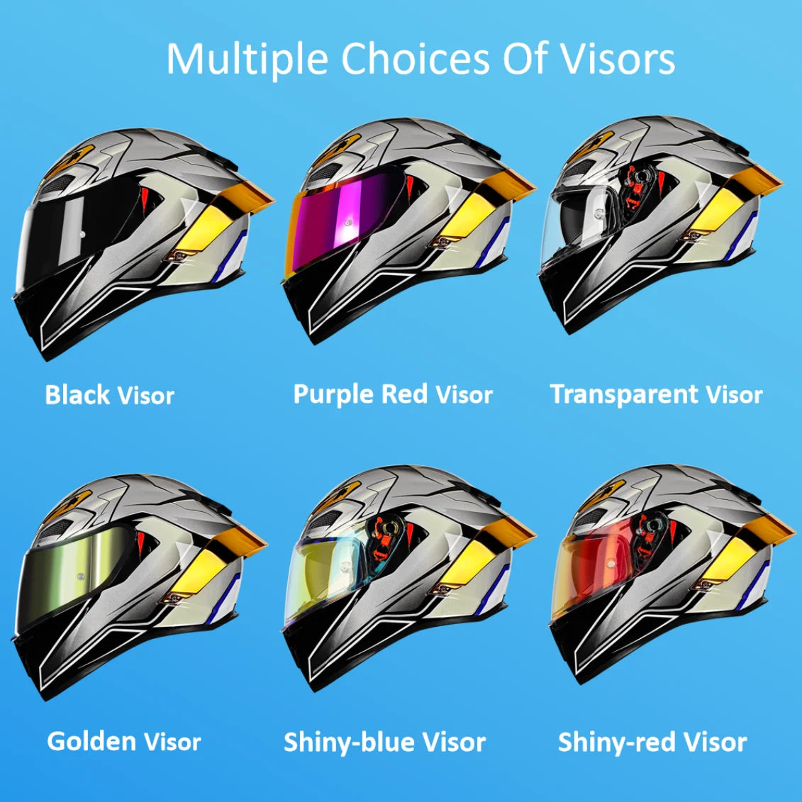 Casque de Moto Intégral Double Visière DOT - Conqueror