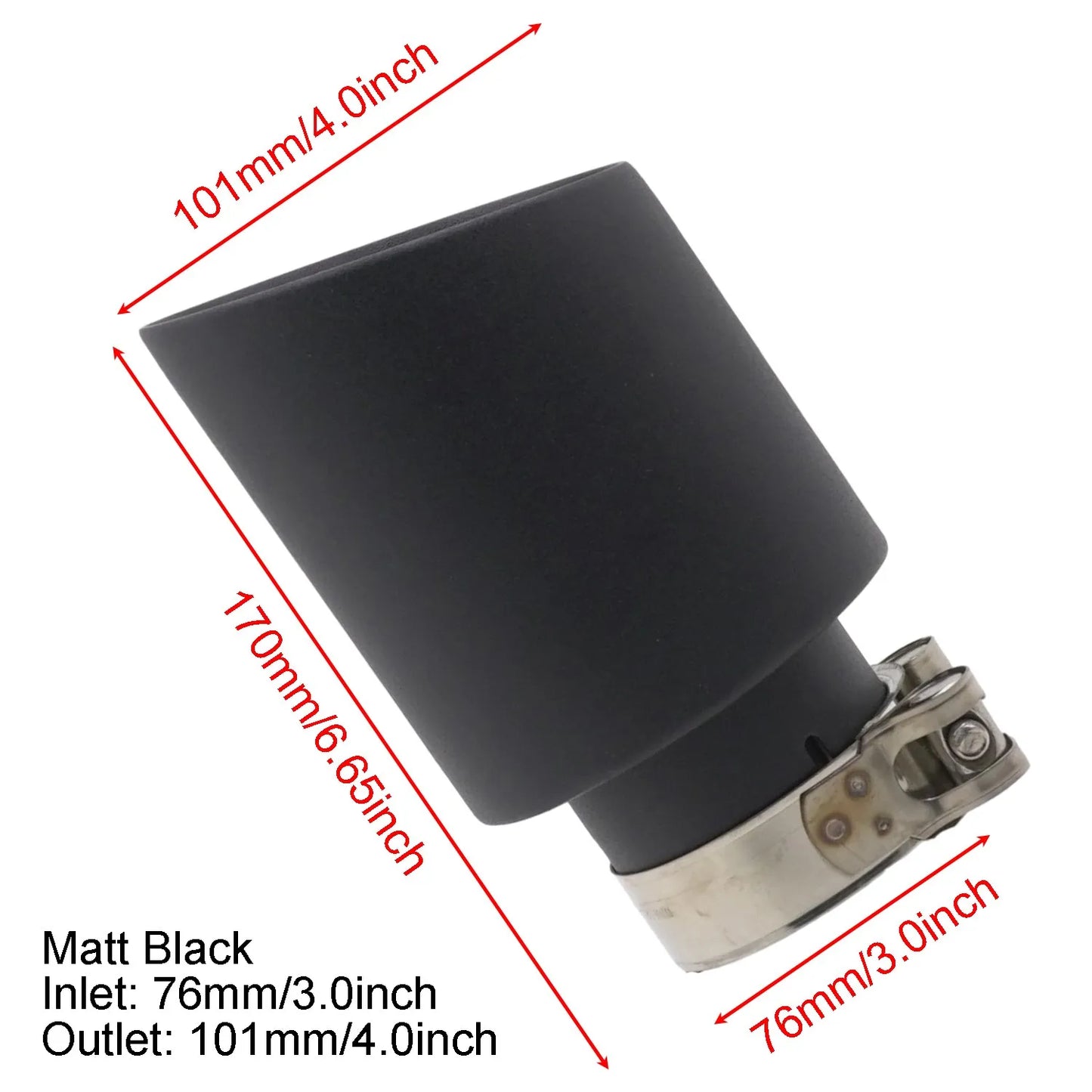 Embout d'Échappement Universel Silencieux Acier Inoxydable 63mm 76mm - Réduction Sonore