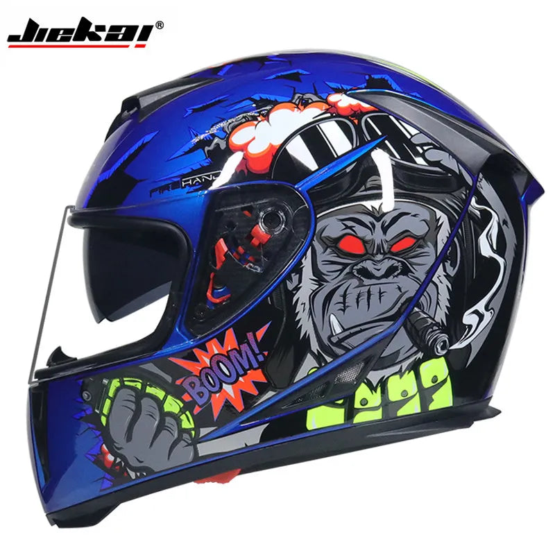 Casque Moto Intégral Jie Kai - Double Visière Toutes Saisons