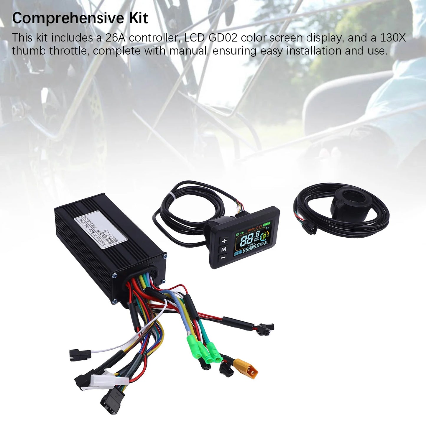 Kit Contrôleur Trottinette Électrique 26A - Conversion 36V 48V 500W 750W Étanche