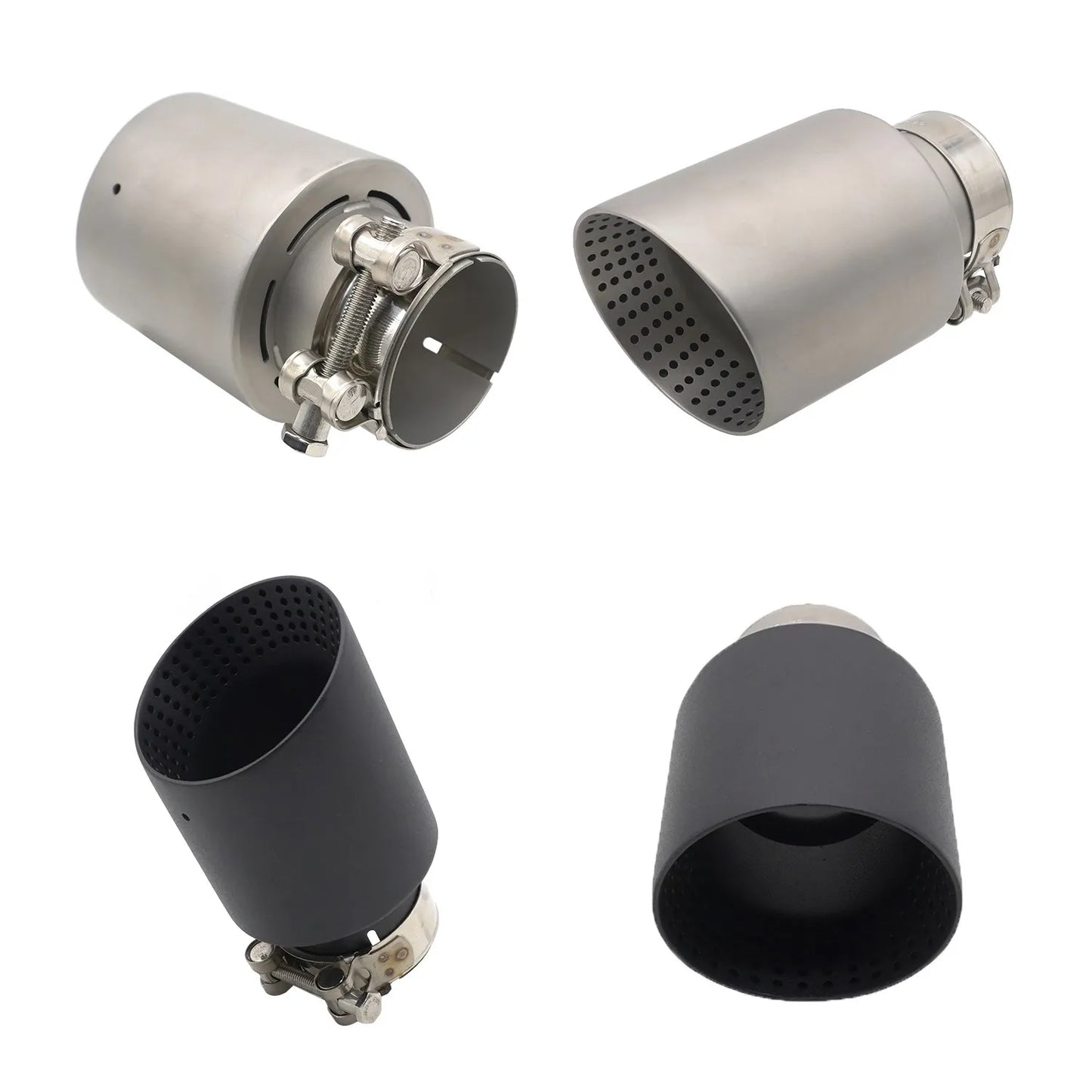 Embout d'Échappement Universel Inox 63mm 76mm - Silencieux Réducteur de Bruit
