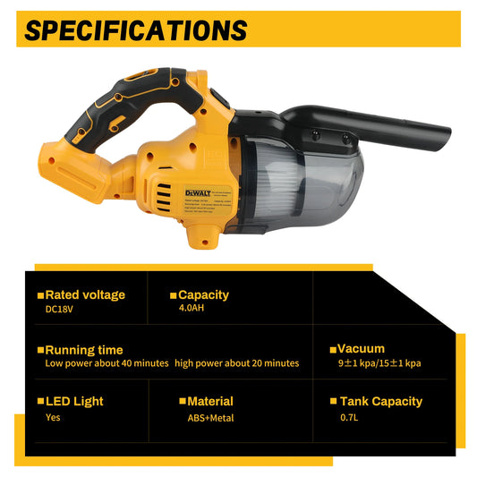Aspirateur Sans Fil DEWALT 5-en-1 400W - Portable et Puissant pour Voiture et Maison