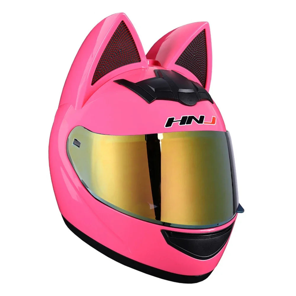 Casque Moto Intégral Oreilles de Chat - Certification DOT Femme Homme