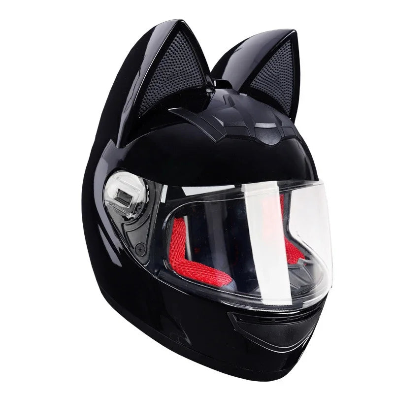 Casque Moto Intégral Oreilles de Chat - Certification DOT Femme Homme