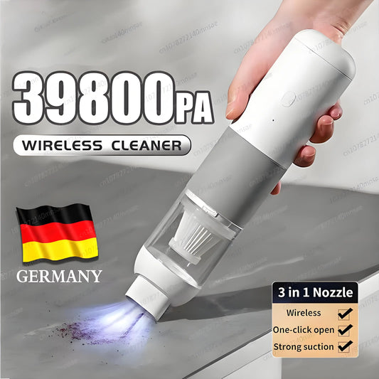 Aspirateur de Voiture Sans Fil 39800PA - Puissant 3-en-1 Portable et Rechargeable