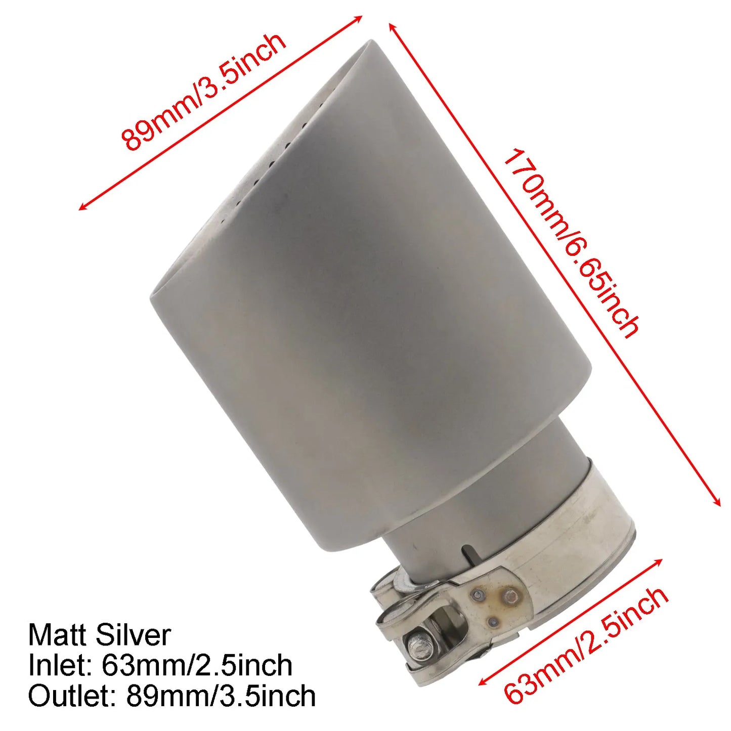 Embout d'Échappement Universel Silencieux Acier Inoxydable 63mm 76mm - Réduction Sonore