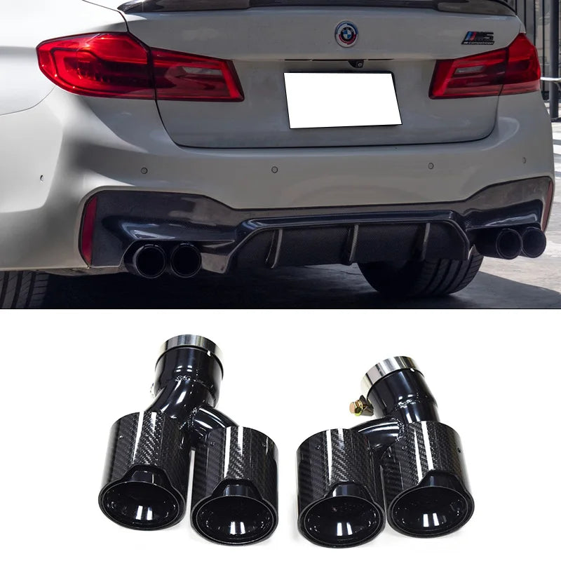 Embouts d'Échappement Quad Fibre de Carbone BMW G30 G31 535i 528i 530i - Style M5