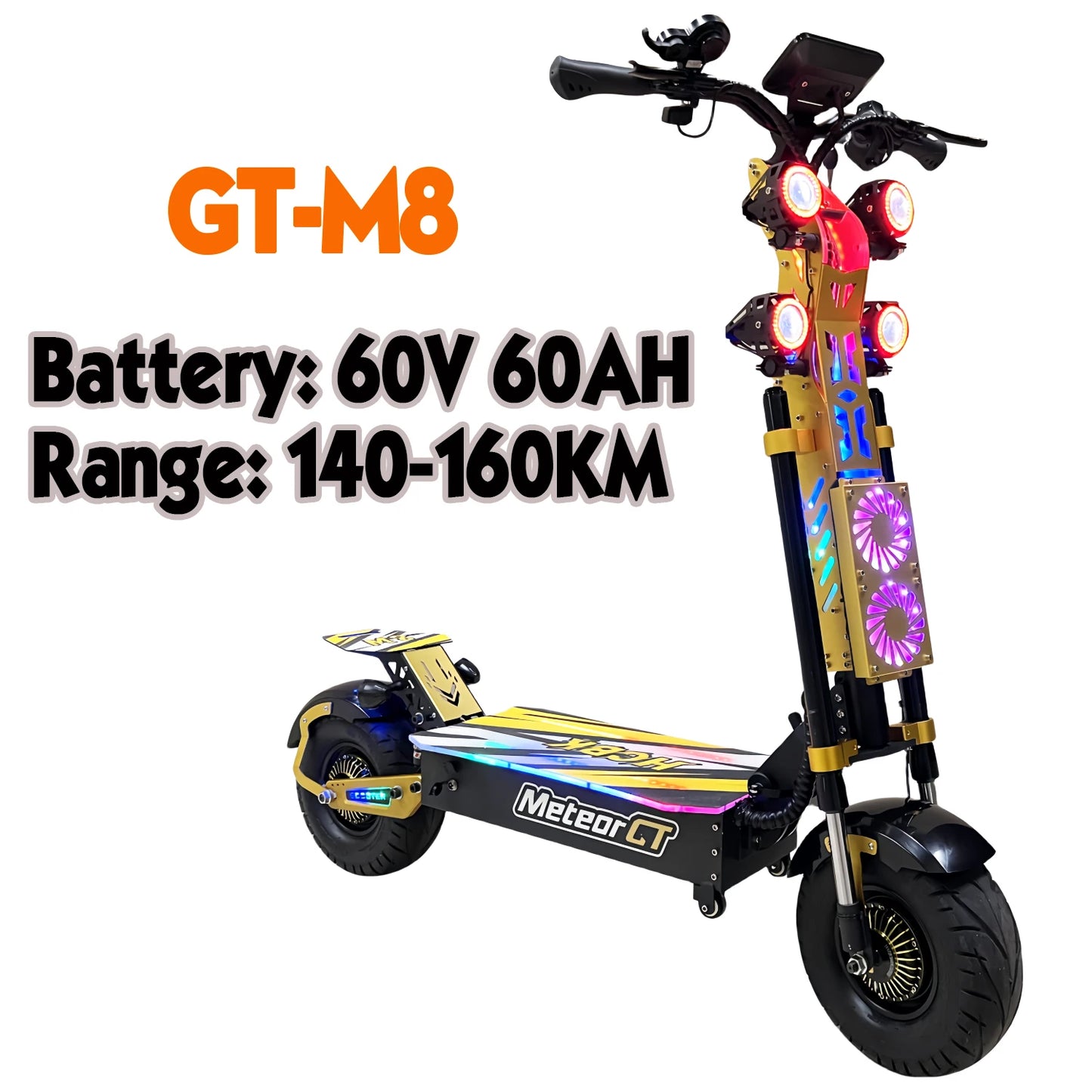 GT-M8 Pro 2026 — Trottinette Électrique Double Moteur 10000W | 72V | Tout-Terrain & Urbain