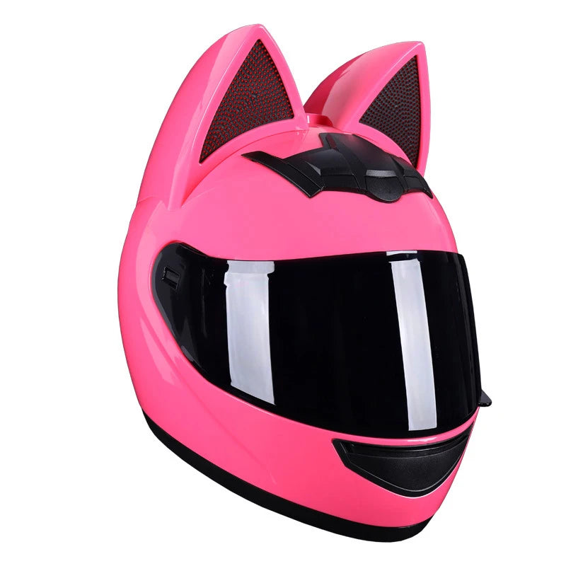 Casque Moto Intégral Oreilles de Chat - Certification DOT Femme Homme