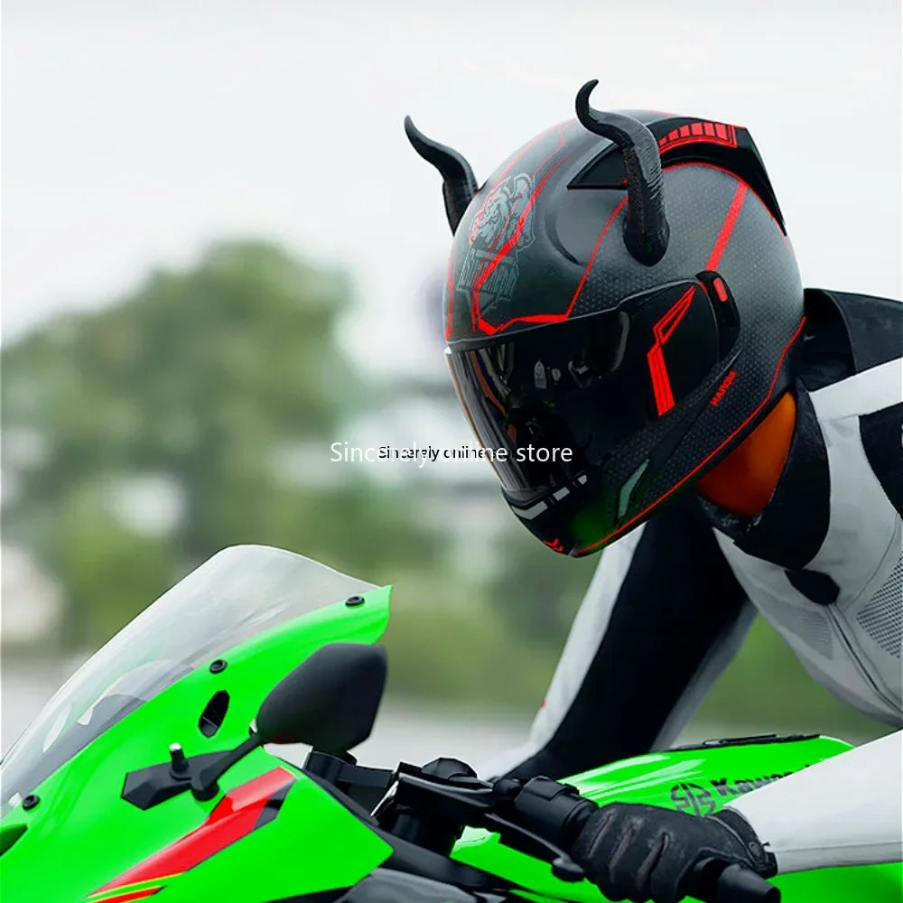 Cornes de Diable pour Casque de Moto - Accessoire Décoratif Personnalisé