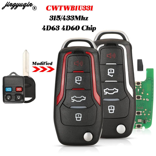 Clé Télécommande Modifiée Ford - Explorer Focus Edge Escape Ranger Mustang 315/433MHz avec Puce 4D60