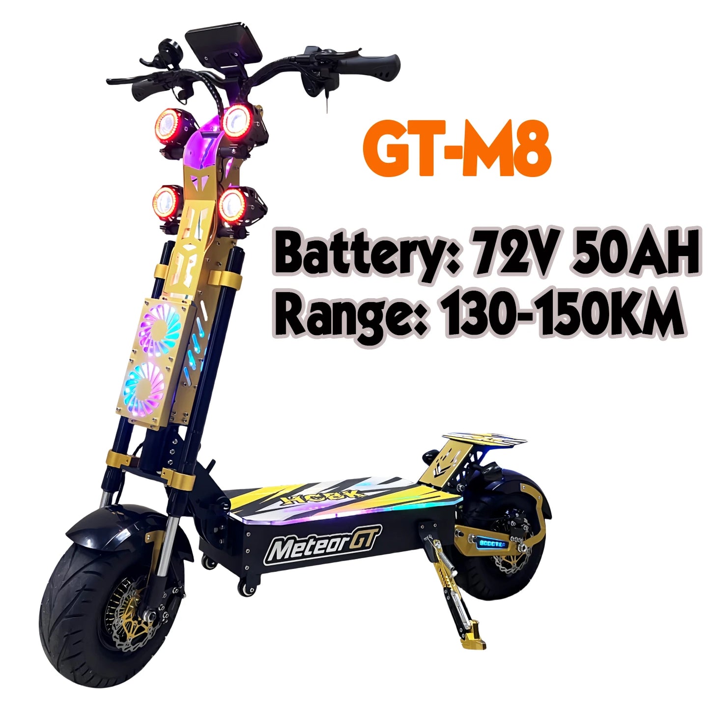 GT-M8 Pro 2026 — Trottinette Électrique Double Moteur 10000W | 72V | Tout-Terrain & Urbain