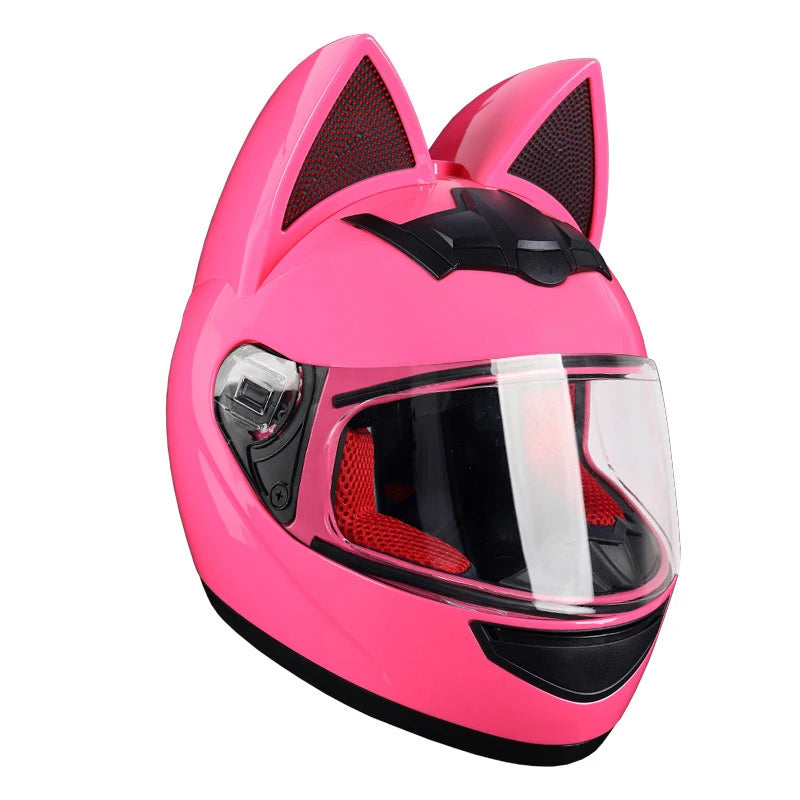 Casque Moto Intégral Oreilles de Chat - Certification DOT Femme Homme