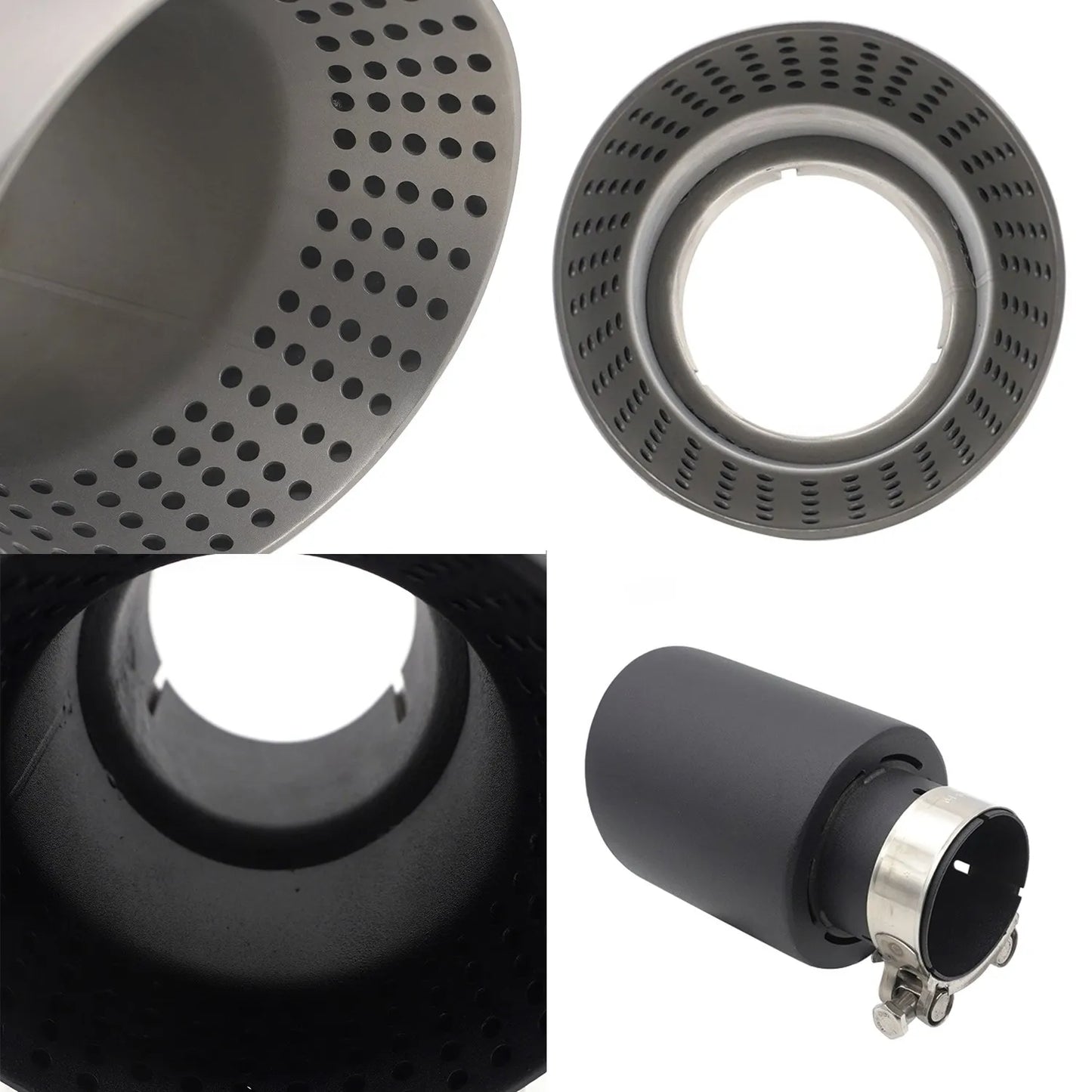 Embout d'Échappement Universel Silencieux Acier Inoxydable 63mm 76mm - Réduction Sonore