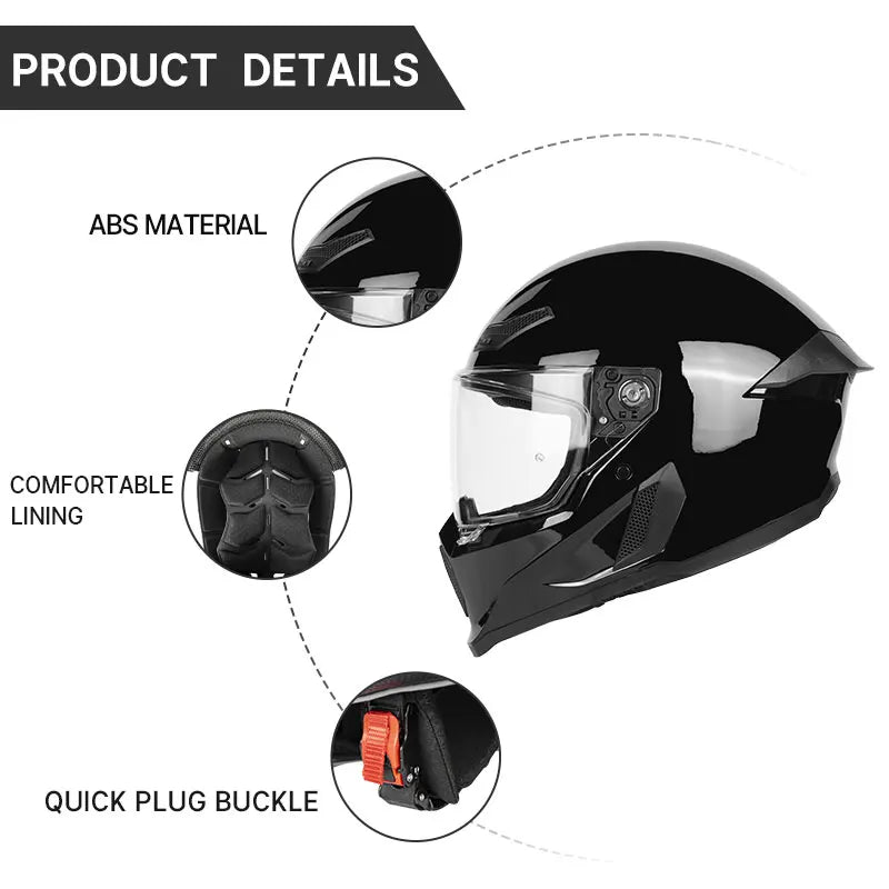 Casque Intégral KAESE Style Rétro - Certifié DOT, Look Open Face avec Sécurité Moderne