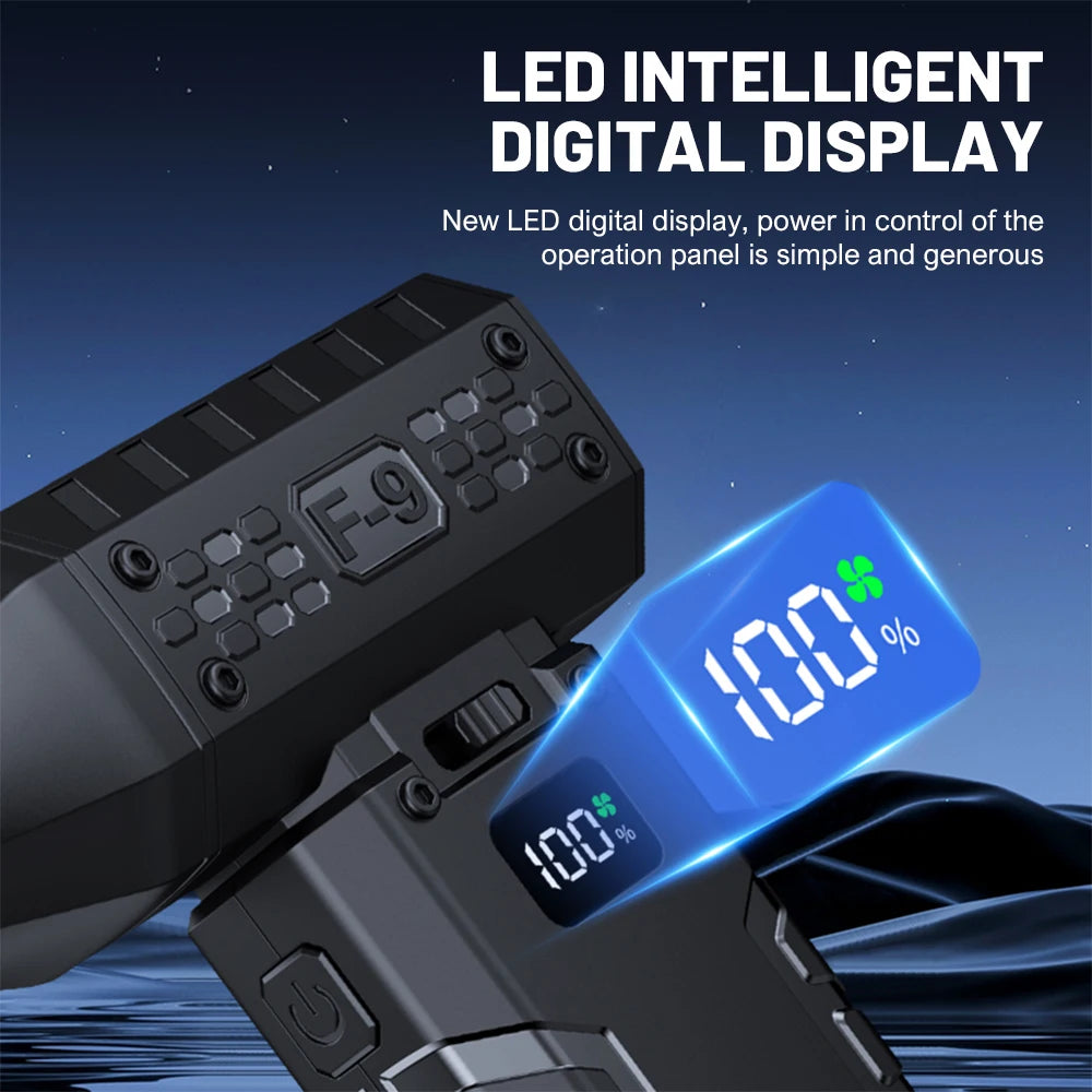 Souffleur d'Air Sans Fil 130000 RPM - Portable et Puissant avec Batterie LED