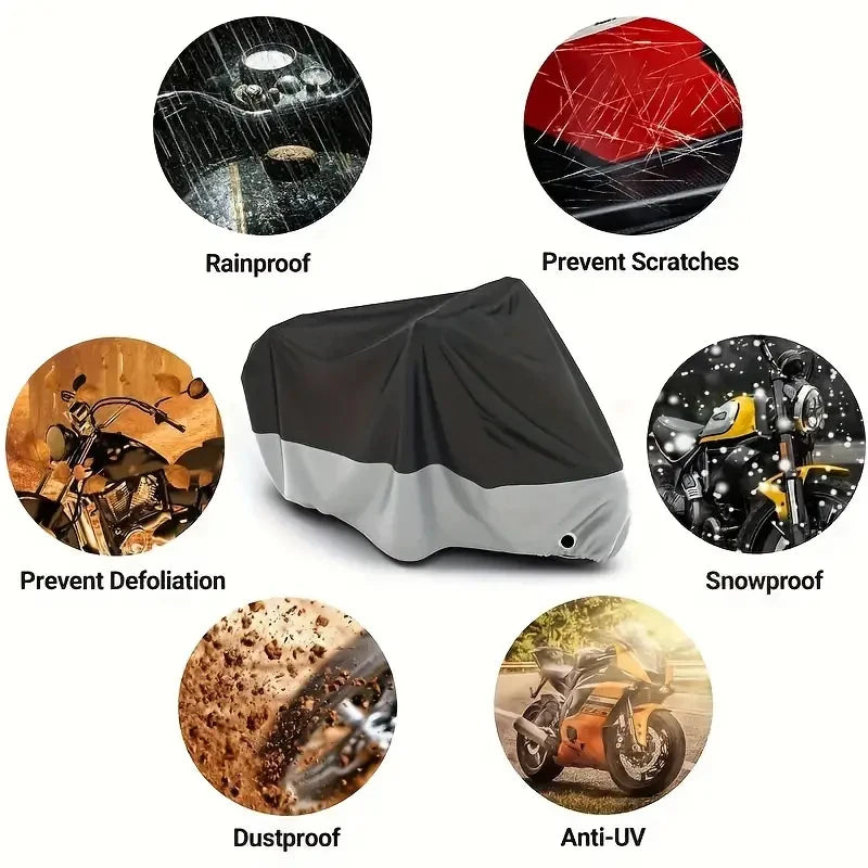 Housse Moto Imperméable Toutes Saisons - Protection UV Anti-Poussière