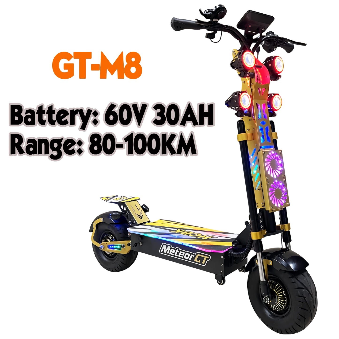 GT-M8 Pro 2026 — Trottinette Électrique Double Moteur 10000W | 72V | Tout-Terrain & Urbain