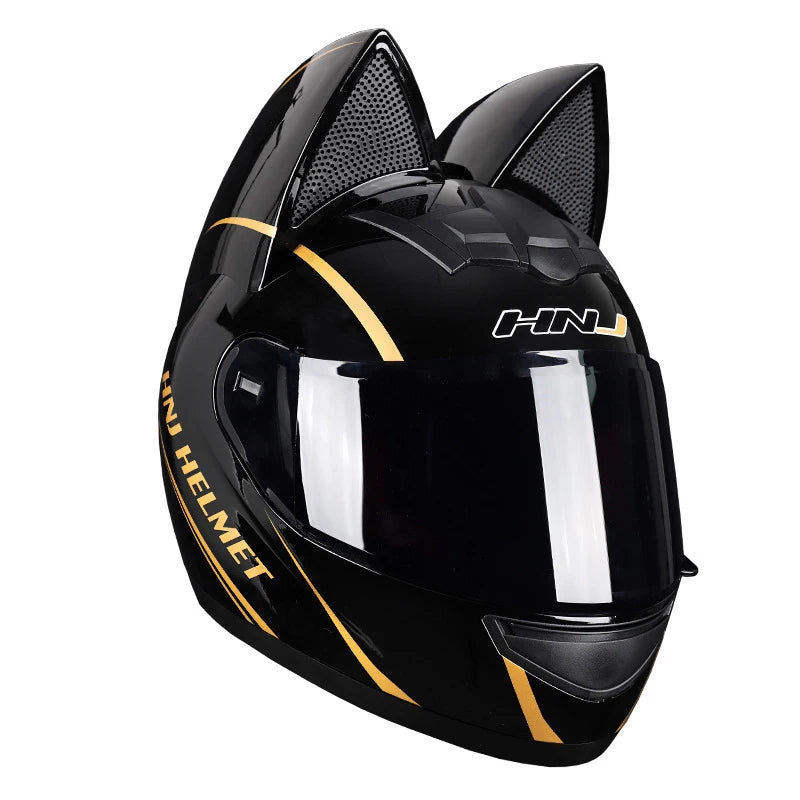 Casque Moto Intégral Oreilles de Chat - Certification DOT Femme Homme