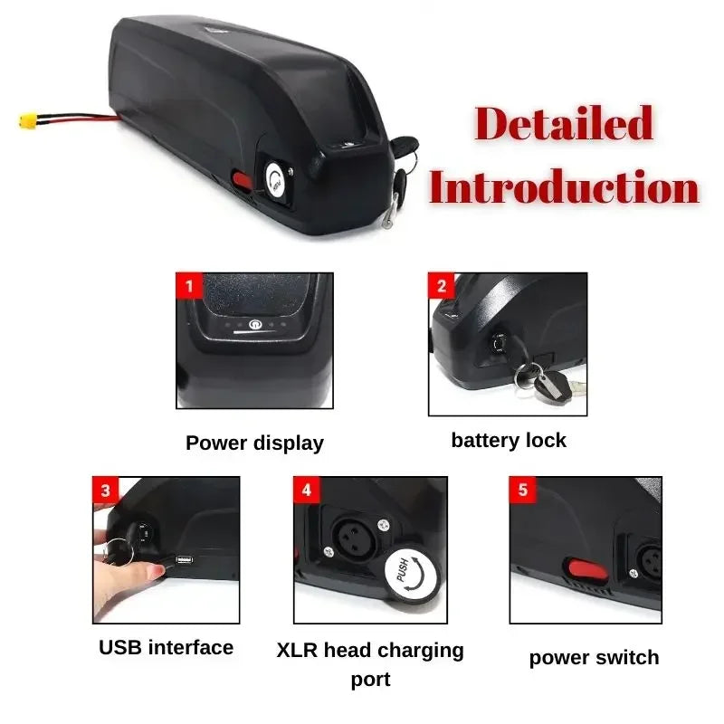 Batterie Hailong EBike 36V/48V/52V 20Ah-30Ah - Pack Lithium 18650 pour Bafang 500W-1000W