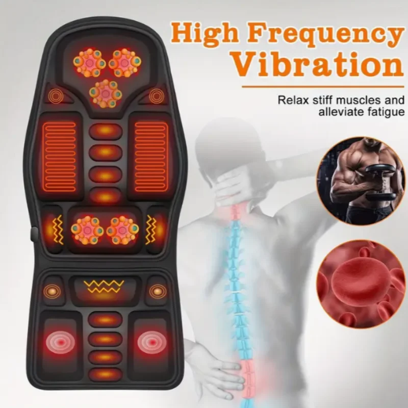 Coussin de Massage Électrique Chauffant - Masseur Cervical et Dorsal 8 Modes pour Siège Auto et Maison