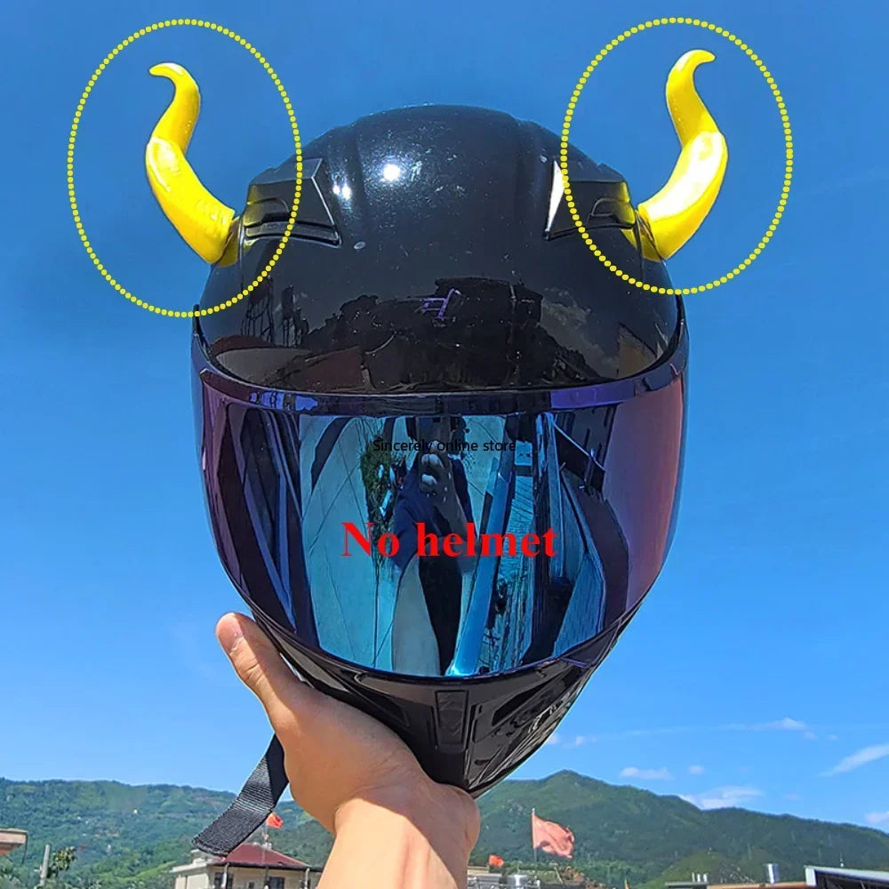 Cornes de Diable pour Casque de Moto - Accessoire Décoratif Personnalisé