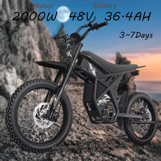 Vélo Électrique GT73 2000W Tout-Terrain - Moto Électrique Montagne - Pneus 25 Pouces - Double Batterie 36.4AH