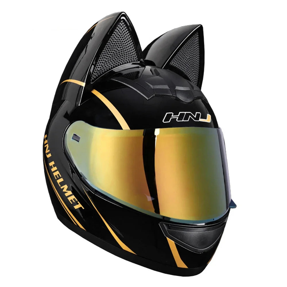 Casque Moto Intégral Oreilles de Chat - Certification DOT Femme Homme