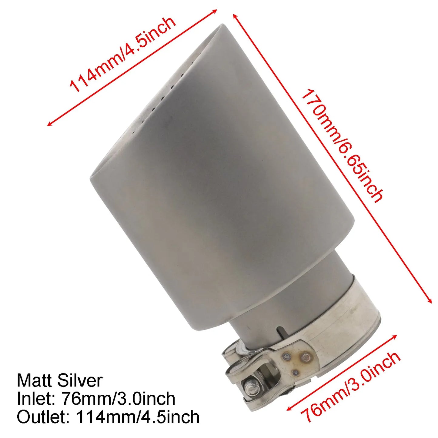 Embout d'Échappement Universel Inox 63mm 76mm - Silencieux Réducteur de Bruit