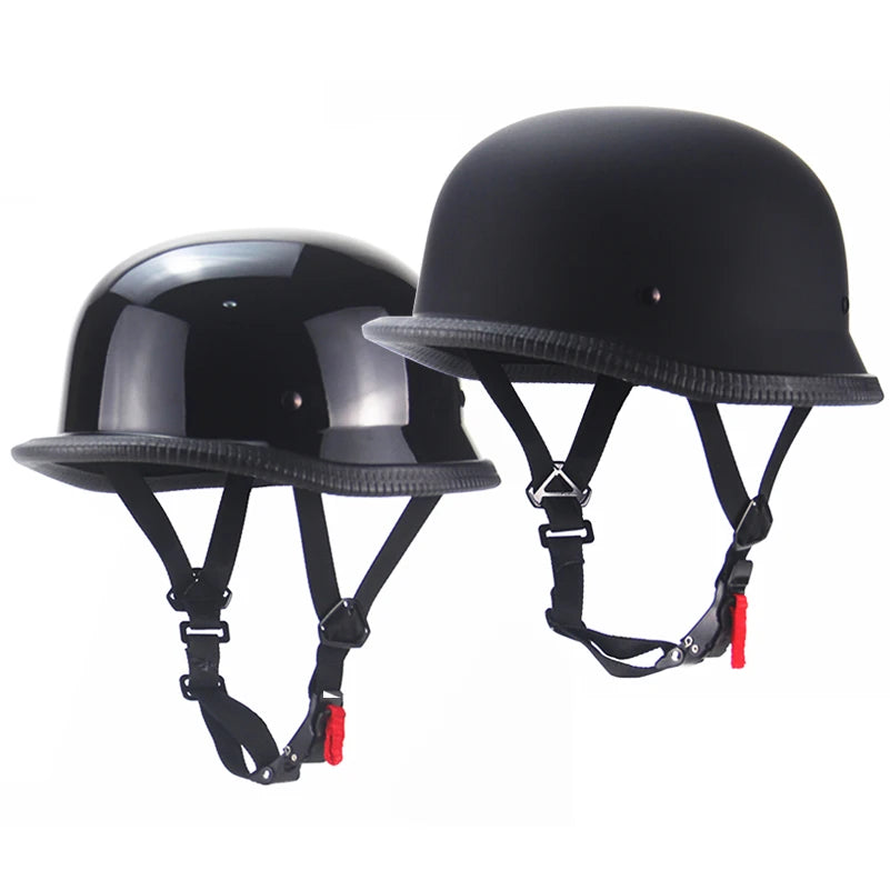 Casque Moto Vintage Demi-Jet Rétro Allemand - Homologué DOT M/L/XL/XXL
