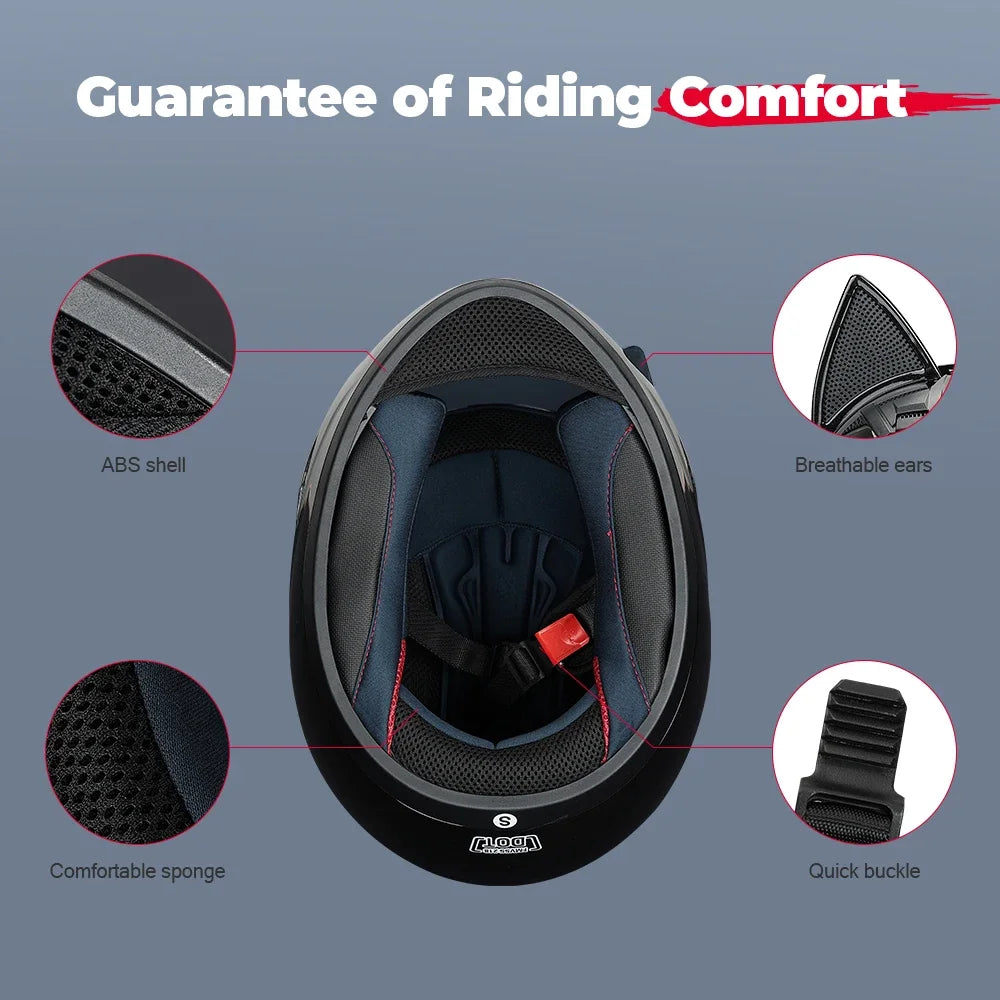 Casque Moto Intégral Oreilles de Chat - Certification DOT Femme Homme