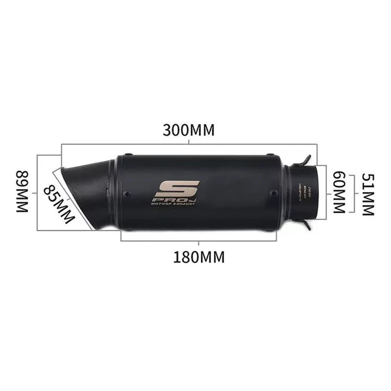 Silencieux universel 51/60mm pour moto de course Yamaha/Honda GP