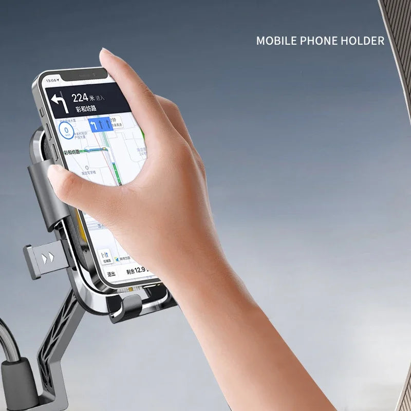 Support de Téléphone Universel en Alliage d'Aluminium pour Moto - Antichoc et Antichute