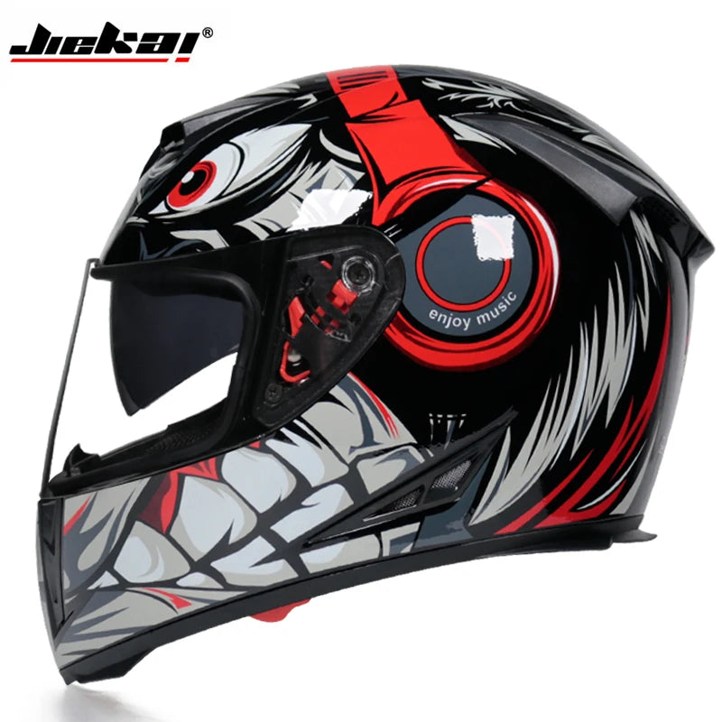 Casque Moto Intégral Jie Kai - Double Visière Toutes Saisons