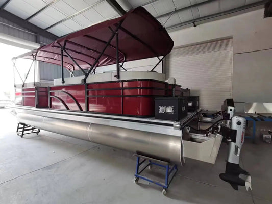 Yacht de Pêche Électrique en Aluminium 27 Pieds - Bateau Ponton de Luxe ECO KP-E082