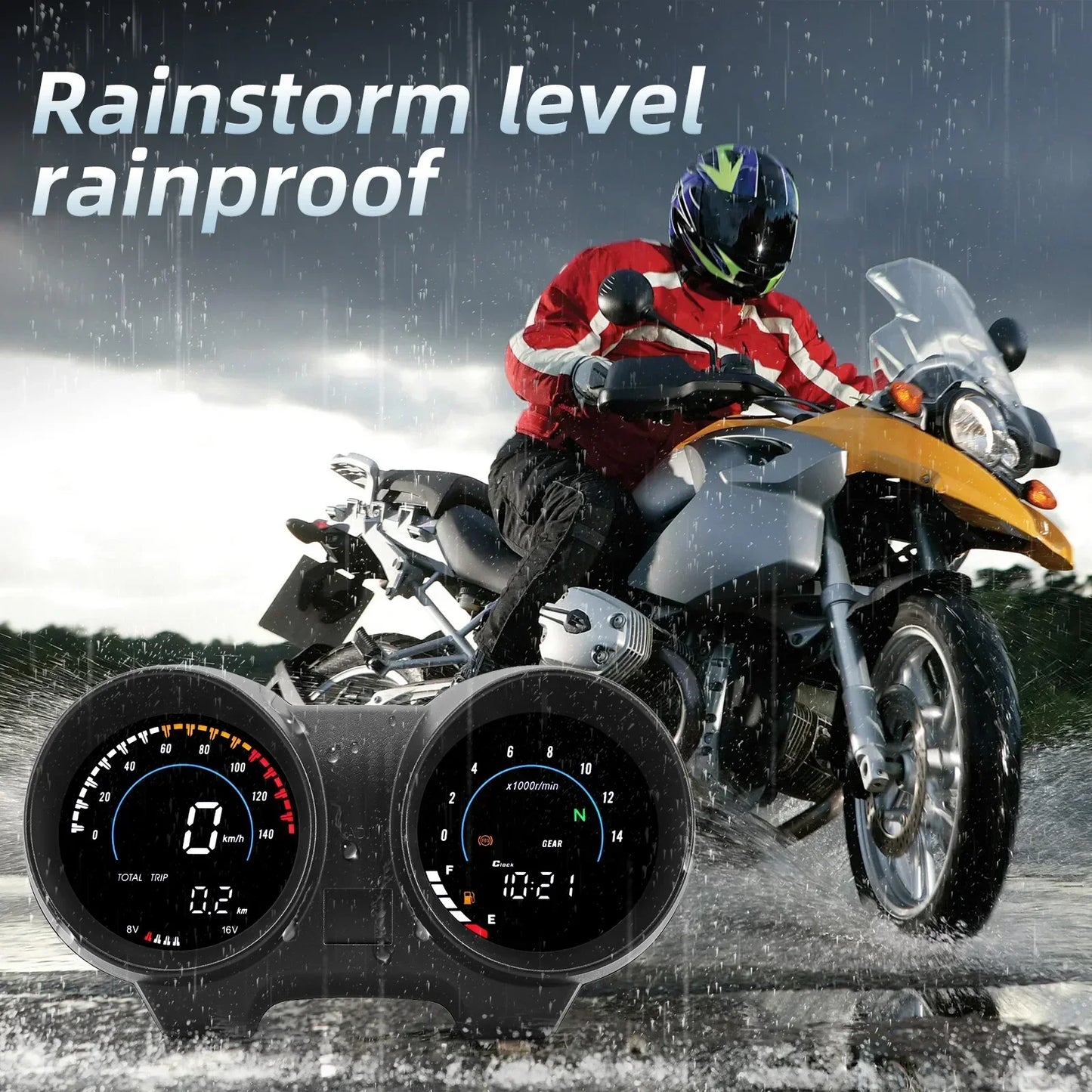 Compteur de Vitesse Numérique Moto - Tachymètre Odomètre Voltmètre pour Honda Titan 150 CG150 Fan150