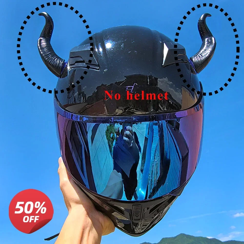 Cornes de Diable pour Casque de Moto - Accessoire Décoratif Personnalisé